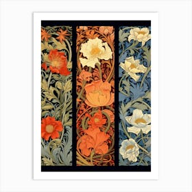 Three Banners With Flowers Art Print