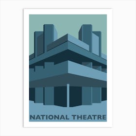 National Theatre Blue Art Print