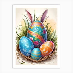 Easter Eggs In The Nest 1 Art Print