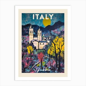 Gubbio Italy 2 Fauvist Painting  Travel Poster Art Print