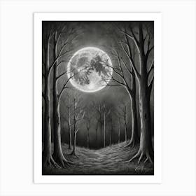 Full Moon In The Woods Art Print