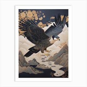 Falcon 2 Gold Detail Painting Art Print