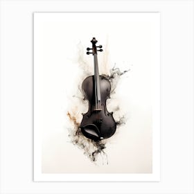 Violin In Water Splash Art Print