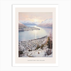 Dreamy Winter Painting Poster Queenstown New Zealand 1 Art Print