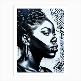 Graffiti Mural Of Beautiful Black Woman 20 Art Print