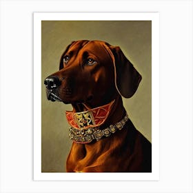 Rhodesian Ridgeback Renaissance Portrait Oil Painting Art Print