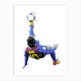 Lionel Messi Bicycle Kick Painting Art Print