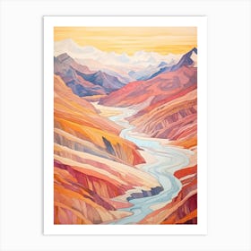 Autumn National Park Painting Aletsch Glacier Switzerland 1 Art Print