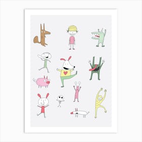 Doodle Monster Character Cartoon Funny Art Print