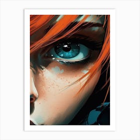 Girl With Red Hair art eye Art Print