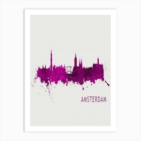 Amsterdam Netherlands City Purple Art Print