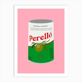 Perello Olives Pink Kitchen Art Print