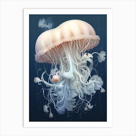 Lions Mane Jellyfish Realistic 1 Art Print