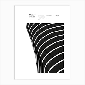 Modern Curves 06, Modern Architecture Design Poster, minimalist interior wall decor Art Print