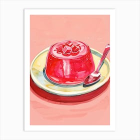 Pink Rasperry Jelly Retro Illustration Art Print