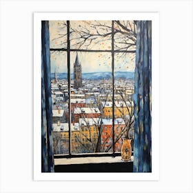 Winter Cityscape Frankfurt Germany 2 Art Print