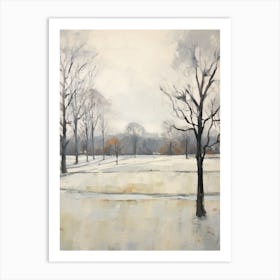 Winter City Park Painting Phoenix Park Dublin 1 Art Print