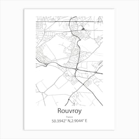 Rouvroy,France Minimalist Map Art Print