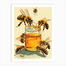 Leafcutter Bee Storybook Illustration 11 Art Print