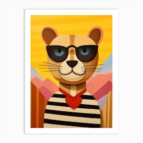 Little Mountain Lion 1 Wearing Sunglasses Art Print