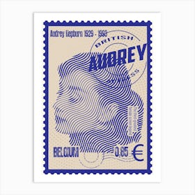 Stamps Art – Audrey Hepburn Art Print