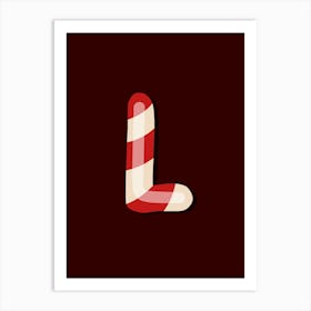 Candy Cane Christmas Letters Living Room Holiday Display 12 Art Print