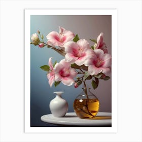 Pink Flowers In A Vase 1 Art Print