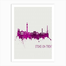 Stoke On Trent England City Purple Art Print