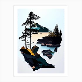 Acadia National Park United States Of America Cut Out Paper Art Print
