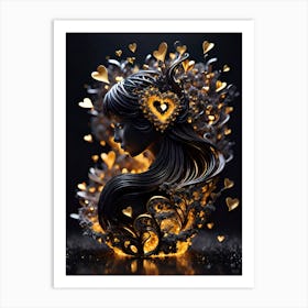 Girl With The Golden Heart Art Print