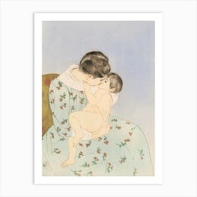 Mother’S Kiss Illustration, Mary Cassatt 1 Art Print