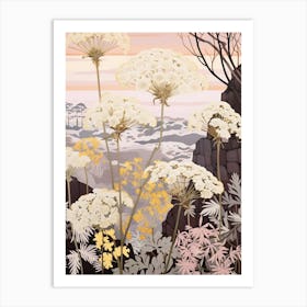 Queen Annes Lace 1 Flower Painting Art Print