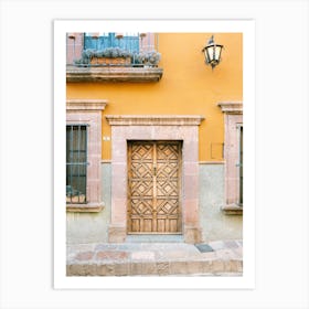 Blue And Yellow Street In Mexico Art Print