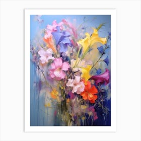 Abstract Flower Painting Delphinium Art Print