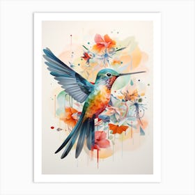 Bird Painting Collage Hummingbird 1 Art Print