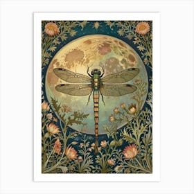 William Morris Dragonfly In The Moonlight Art Print