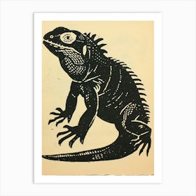 Cuban Iguana Bold Block 2 Art Print