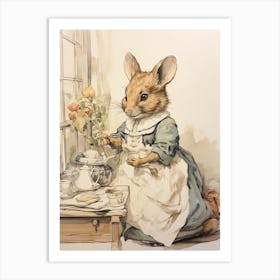 Storybook Animal Watercolour Mouse Art Print