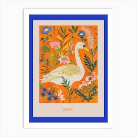 Spring Birds Poster Swan 3 Art Print