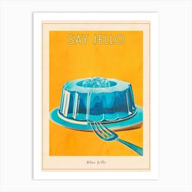 Retro Blue Jelly Vintage Cookbook Inspired 1 Poster Art Print