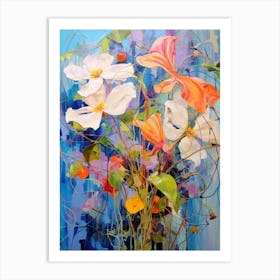 Abstract Flower Painting Moonflower 2 Art Print