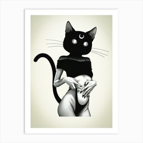 Lunar Feline Allure Art Print