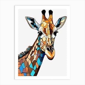 Stained Glass Giraffe Art Print