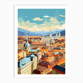 Vienna, Austria, Geometric Illustration 1 Art Print