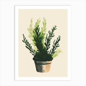 Moss Plant Minimalist Illustration 1 Art Print