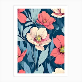 Seamless Floral Pattern 34 Art Print