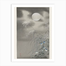 Grass And Flowers At Full Moon (1900 1930), Ohara Koson Art Print