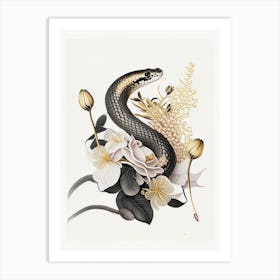Rosy Boa Snake Gold And Black Art Print