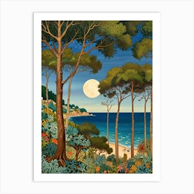 William Morris Moonlight On The Beach Art Print