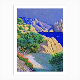 Calanques National Park France Pointillism Art Print